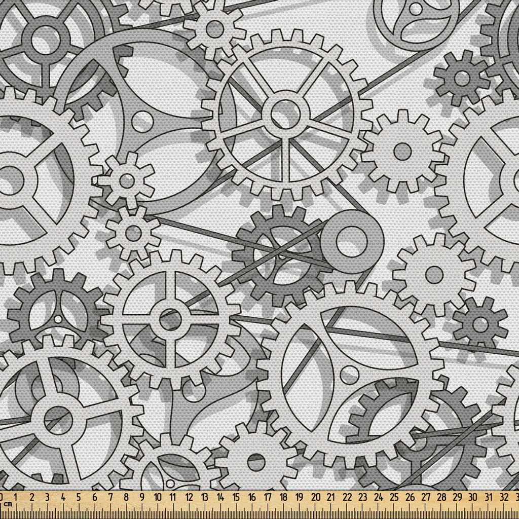 ABAKUHAUS Steampunk Gewebe als Meterware, Abstrakter Entwurf des Grays tonte die Gänge, die im Harmonie-Begriffsbild arbeiten, 3 M (148 x 300 cm),...