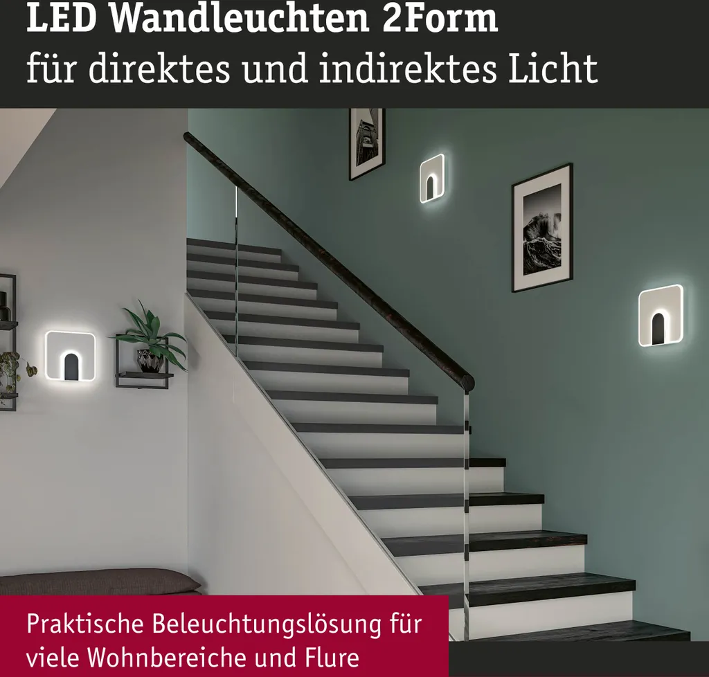 Applique LED 2Form Paulmann éclairage indirect blanc chaud finition métal