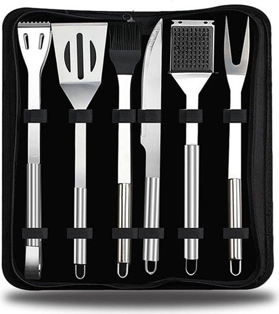 6 in 1 Geschirr Set für Outdoor Tasche Campinggrill Geschirr Picknick Tool Barbecue