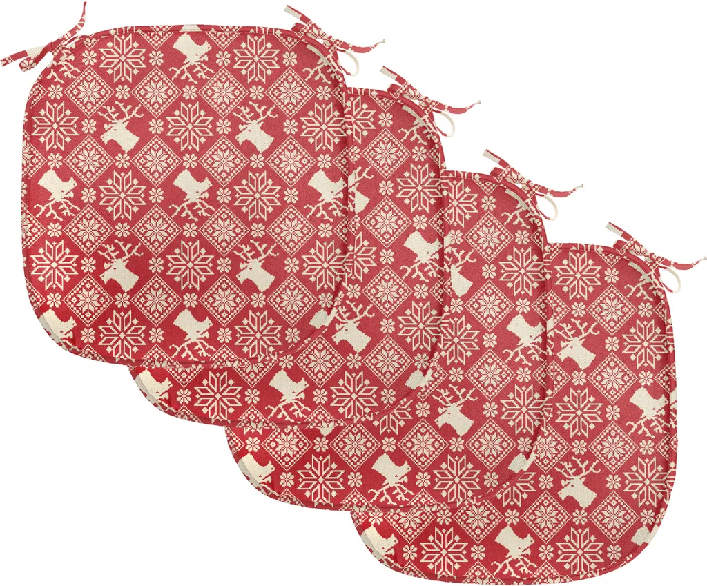 Coussins de chaise imperméables rouge et beige pour la cuisine