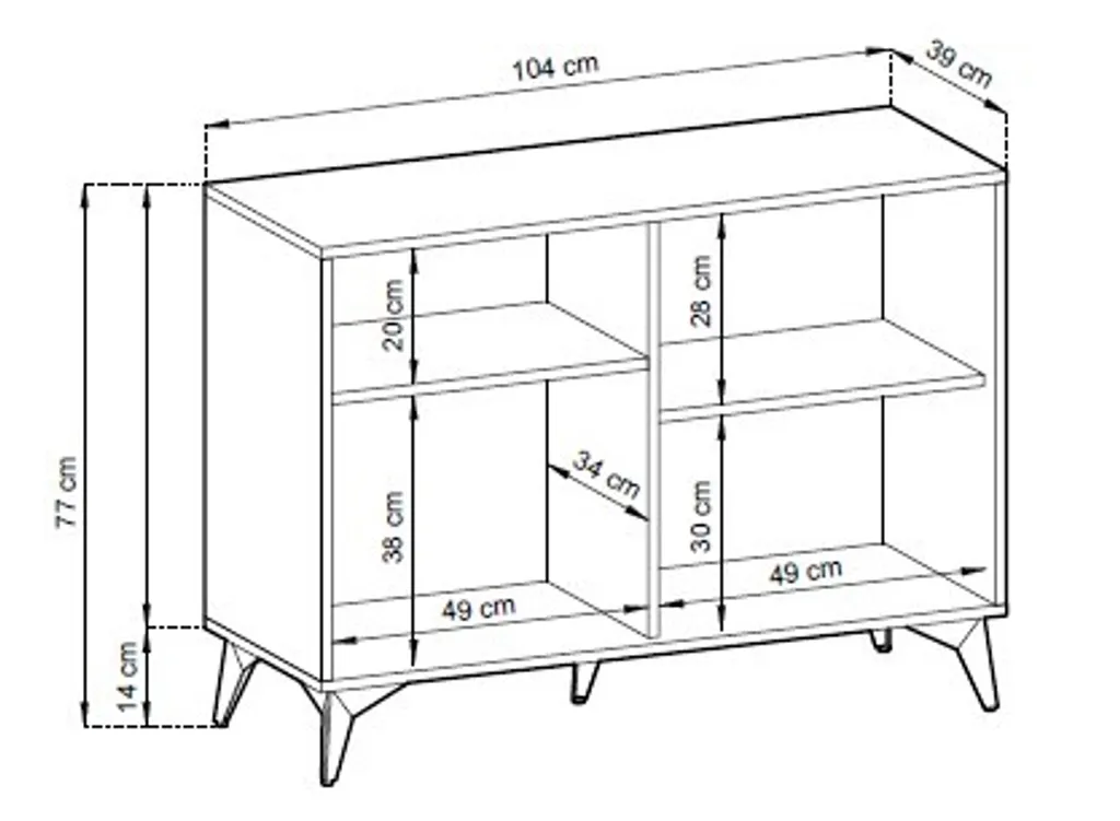 Commode de Chambre 104 cm Chêne Evoke pour un Rangement Moderne Noir - 3