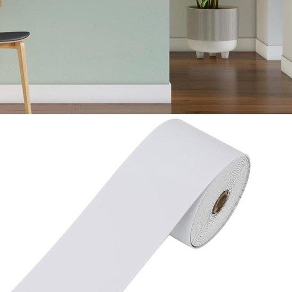 Weißer, 5 Meter langer, selbstklebender, flexibler Dekorationsstreifen, 10 Meter Komfort, flexibler, mit aufgestapelten Füßen, mit V-förmigem O...