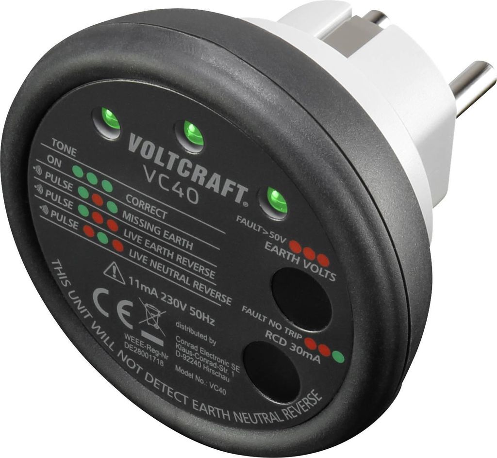 VOLTCRAFT VC40 Steckdosentester (VC40) Immagine del prodotto 