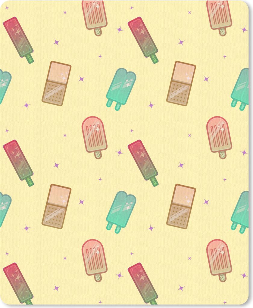 MuchoWow Mauspad Mousepad Muster - Eiscreme - Sommer - Sterne 19x23 cm - Mousepads - Maus Mat - Pad - Mausunterlage - Mauspads - Spielen
