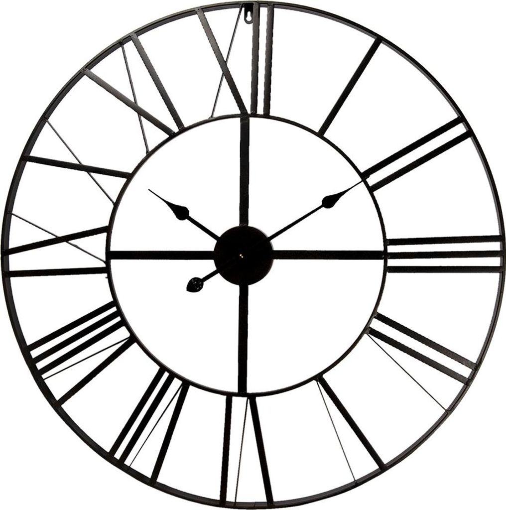 Clayre & Eef Wanduhr Ø 80 cm Schwarz Metall