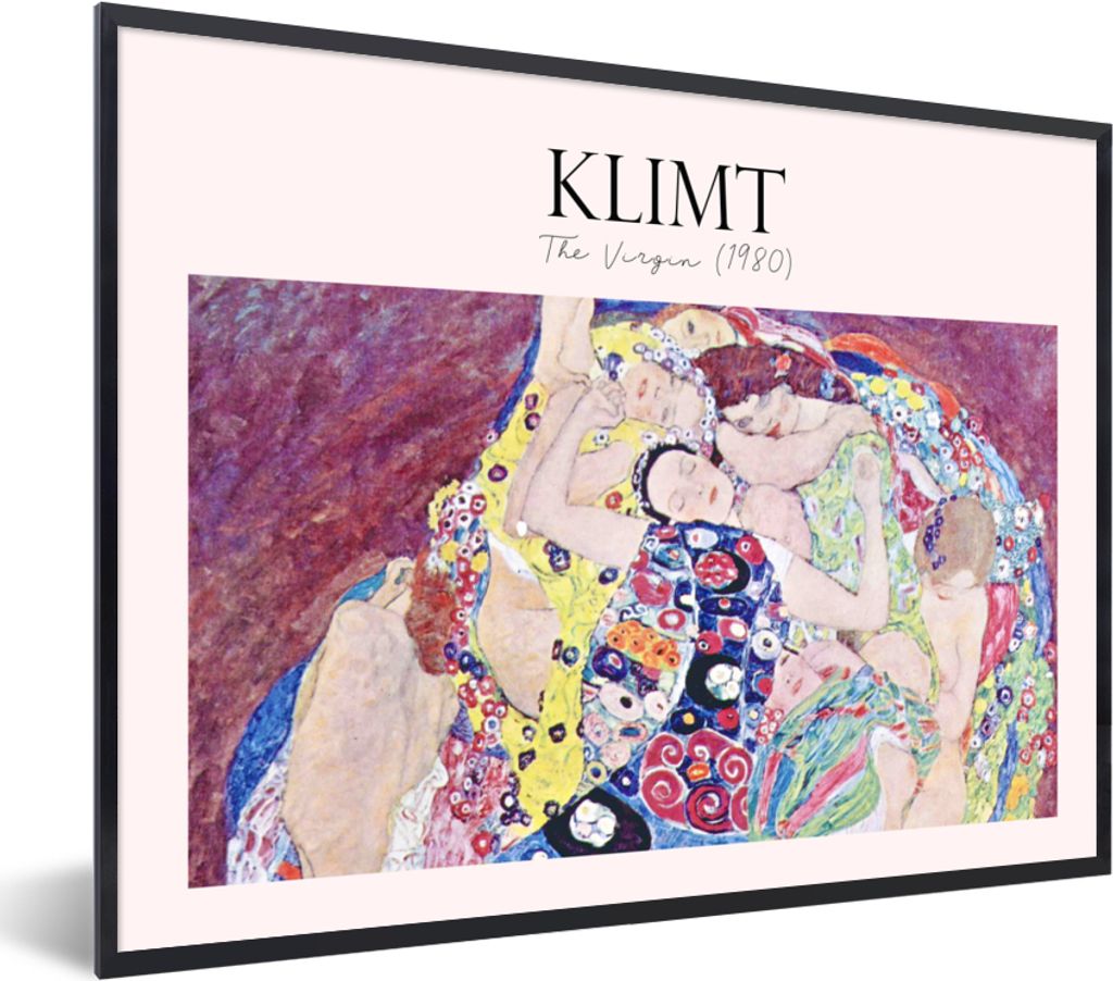 MuchoWow Gerahmtes Poster Kunst - Gustav Klimt - Die Jungfrau (1980) 40x30 cm - Poster mit Schwarzem Bilderrahmen Wandposter Rahmen Foto Bilder -...