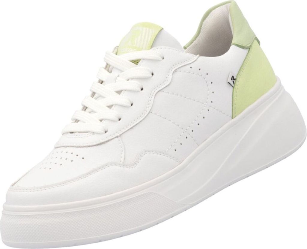 Rieker Damen Plateau Sneaker Weiß/Hellgrün