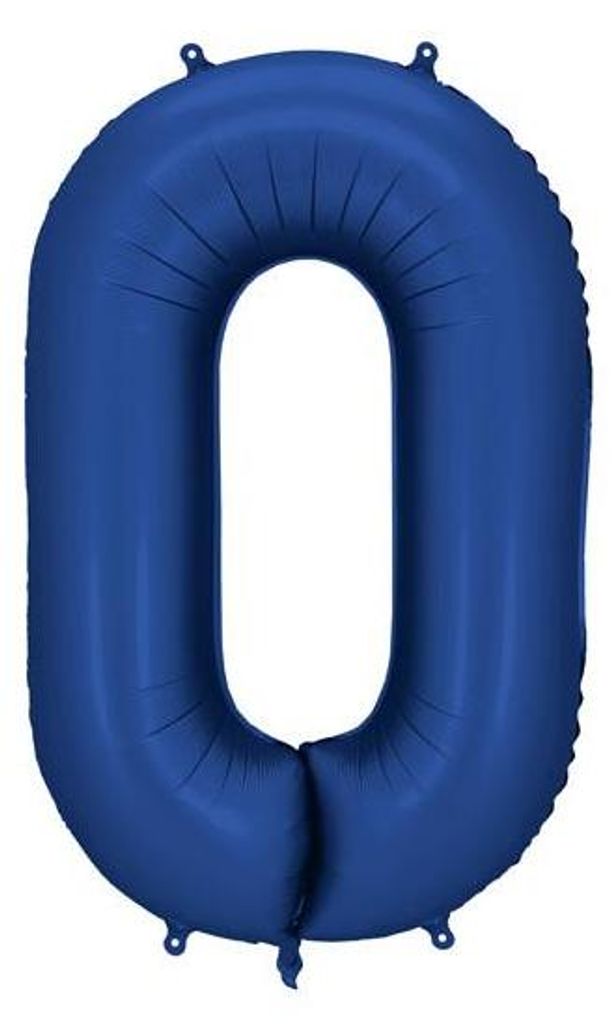 Folieballon, cijfer "0", 86 cm, marineblauw Productafbeelding 