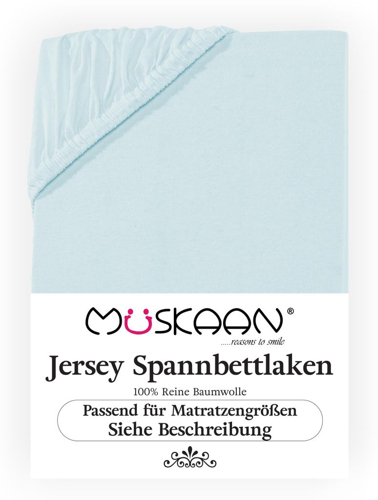 Müskaan Jersey Spannbettlaken 180x200 - 200x220 aqua für Produktbild 