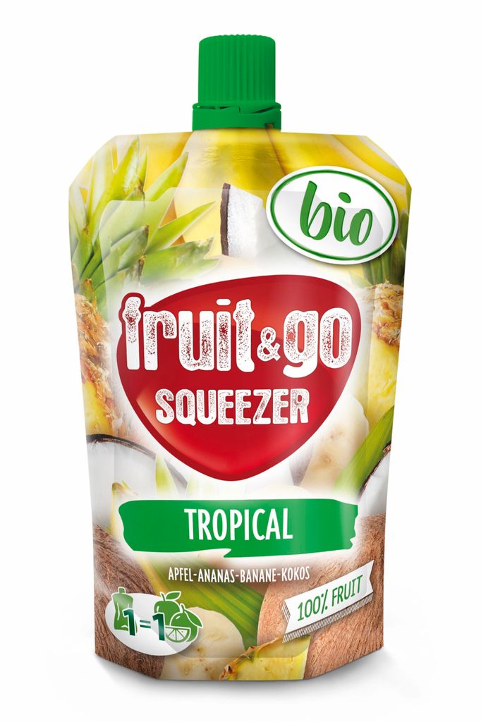 fruit&go SQUEEZER MODERN Fruchtpüree, Mischkarton 18x100g, Produktbild 