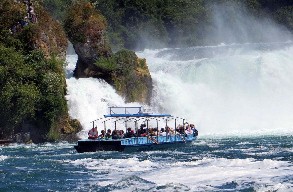 hansepuzzle 33486 - Rheinfall in Schaffhausen Puzzle, 500 Teile, Natur, 46,0 x 30,0cm mit hochwertiger Aufbewahrung, Kartonbox & Beutel
