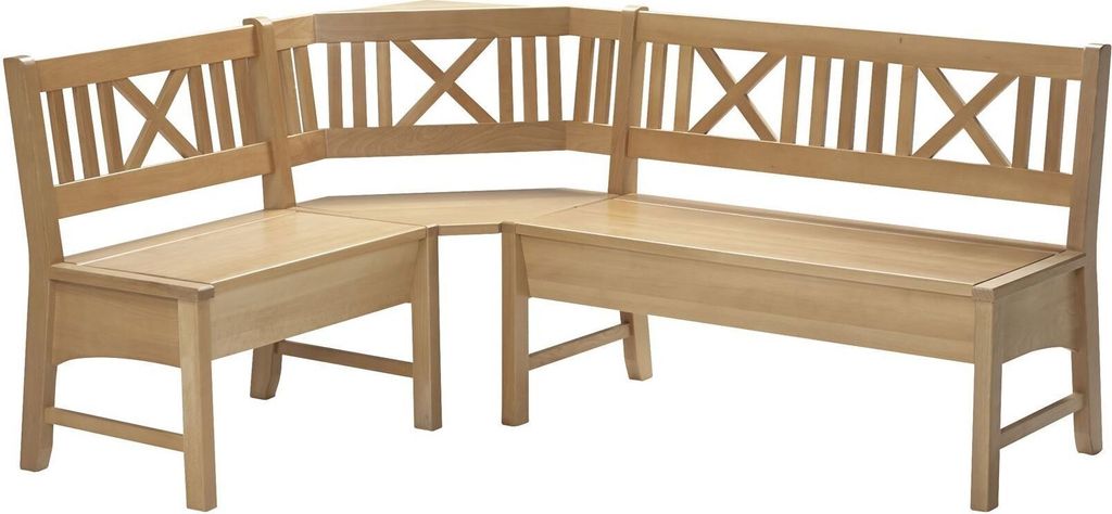 Eckbank Deborah aus Massivholz 177 x 204 x 87 Küchenbank massiv Buche lackiert 12147-177204