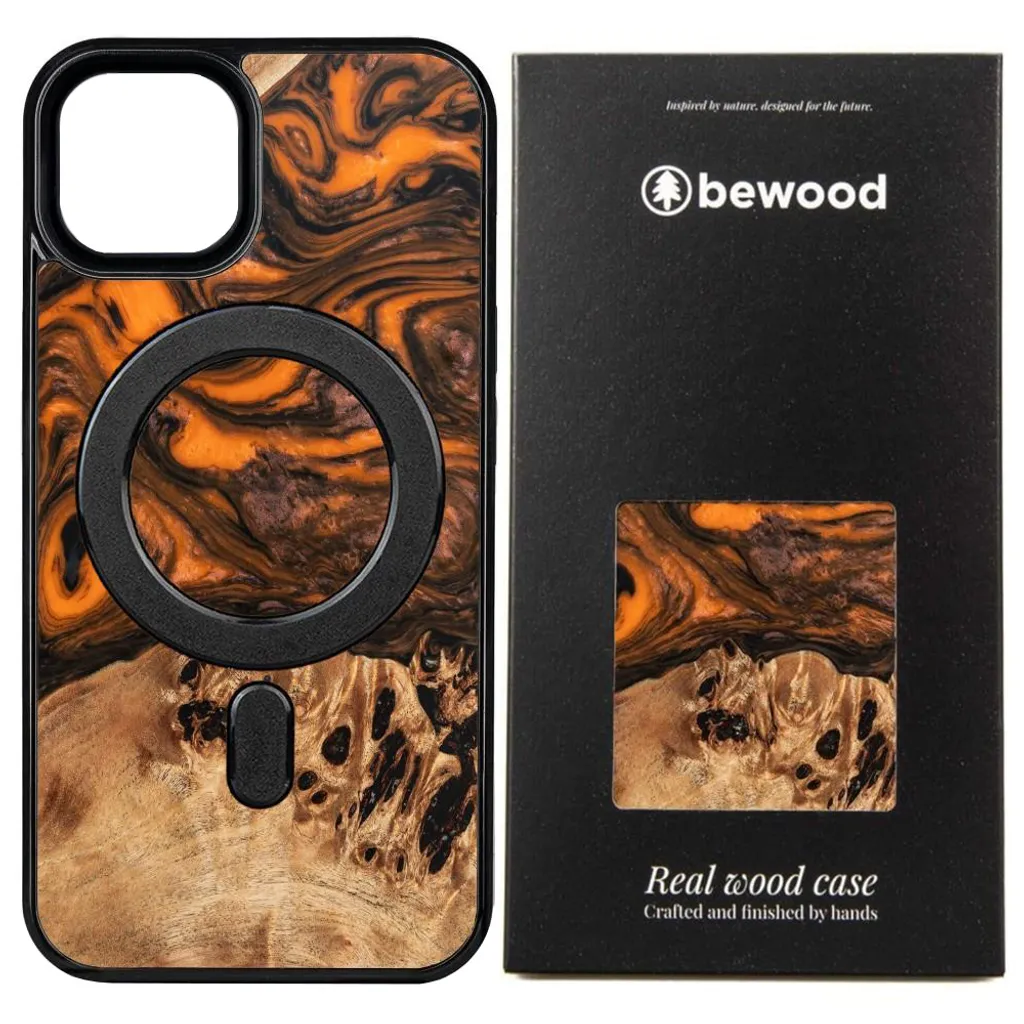 Custodia Unique Orange Bewood per iPhone 14 Pro Max MagSafe Luxury