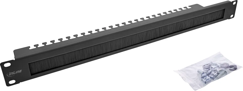 Pannello Passacavi Rack 1U InLine con Spazzola - Stop Polvere nei Server
