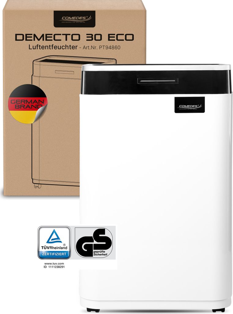 Luftentfeuchter Comedes Demecto 30 eco, bis 50m², 25 Liter/Tag