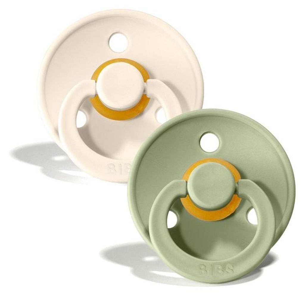 Bibs Fopspeen 6-18 Maanden Ivory/sage (2 stuks) Productafbeelding 