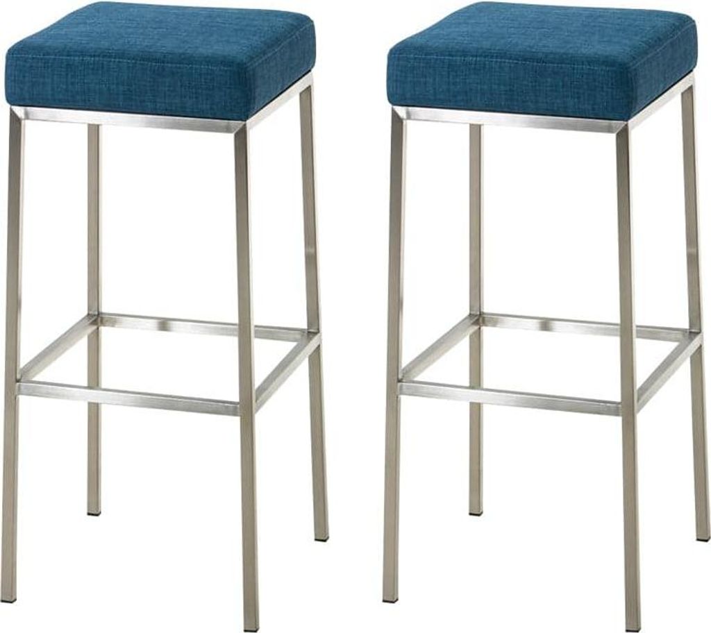 2-teiliges Barhocker-Set - Barhocker - Bequeme Sitzfläche, Metallgestell