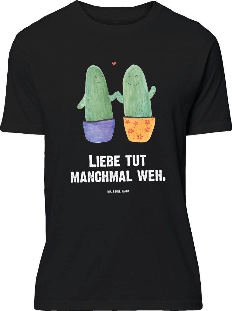Mr. & Mrs. Panda Größe M T-Shirt Kaktus Liebe - Schwarz - Geschenk, Love, Hochzeit, Tshirt, Streit, Herren, Kakteen, Shirt, mit Spruch