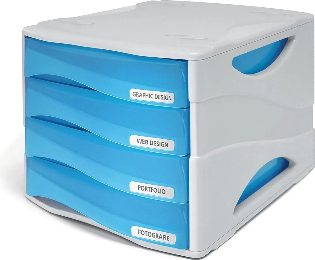 ARDA TR15P4PBL Cassettiera Scrivania 4 Cassetti Grigio Blu | Shop Online