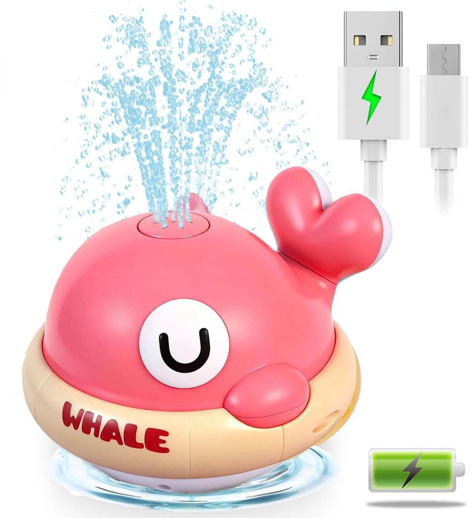 Badespielzeug, Wal-Sprinkler-Badespielzeug fuer Babys ab 1 Jahr, Badespielzeug Baby, Badewann Spielzeug Kinder Spray Wasserspielzeug, Geschenk fuer...