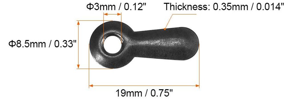 30Stk.Rahmendrehknopf 3/4" Metall geriffelt mit Schrauben (Schwarz)