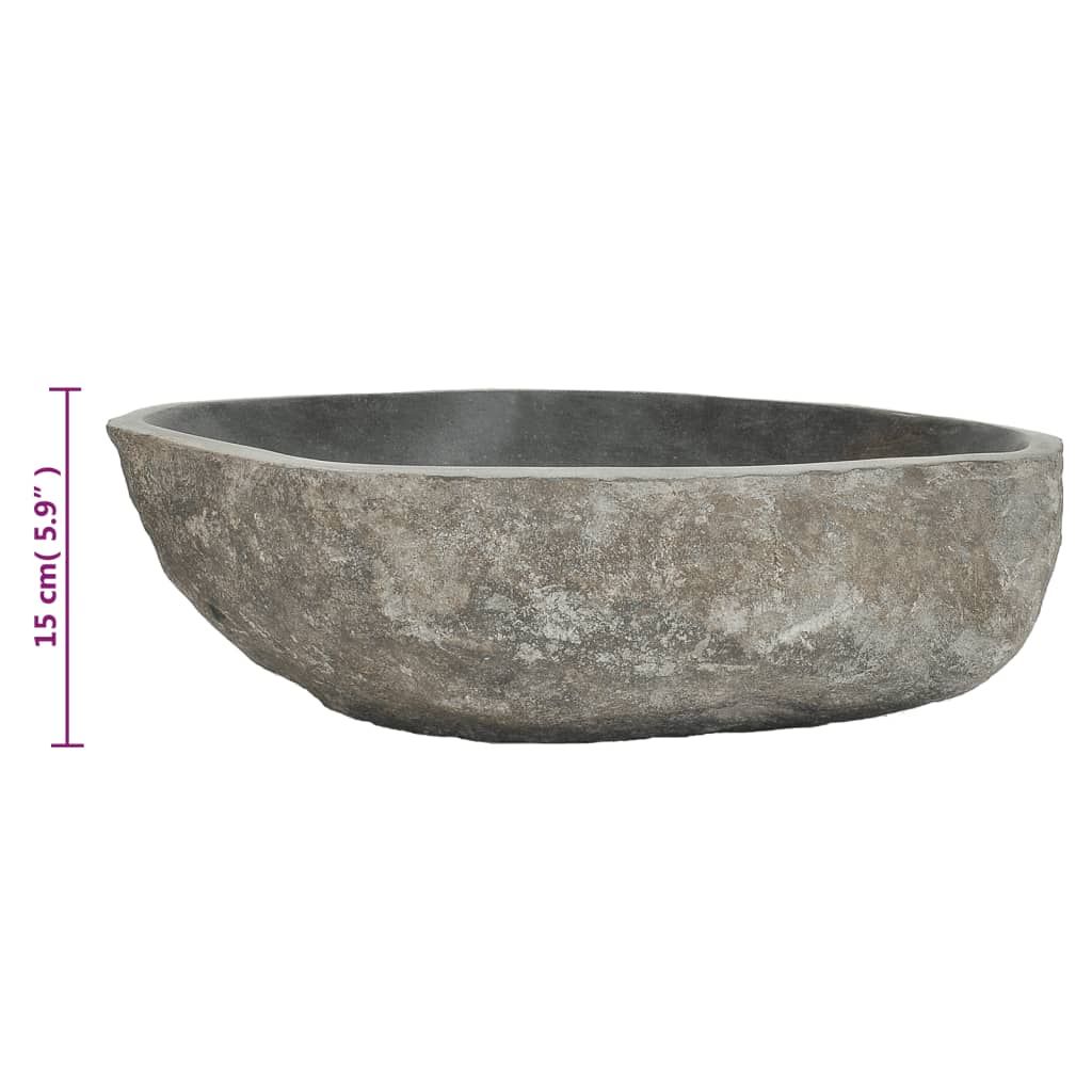 vidaXL Waschbecken Flussstein Oval 45-53 cm -  Produktbild 