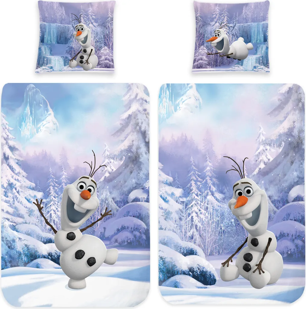 Set Letto Disney Frozen Regina di Ghiaccio Olaf - Cotone Bio-Linon