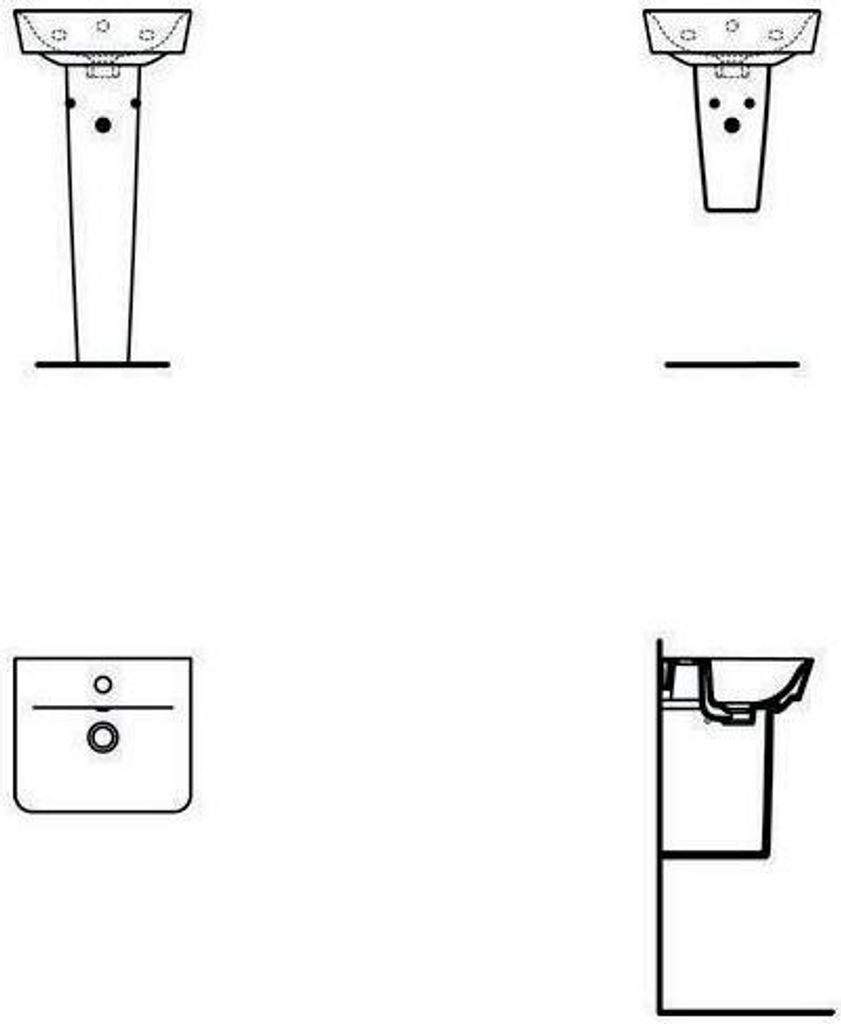 IDEAL STANDARD E0307V3 Handwaschbecken Connect Air Cube
