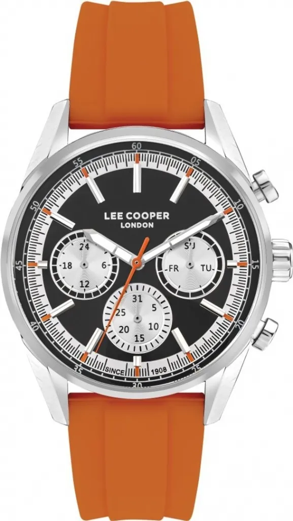 Montre Lee Cooper LC07987.357 Orange : Cadran Sport et Boîtier Renforcé