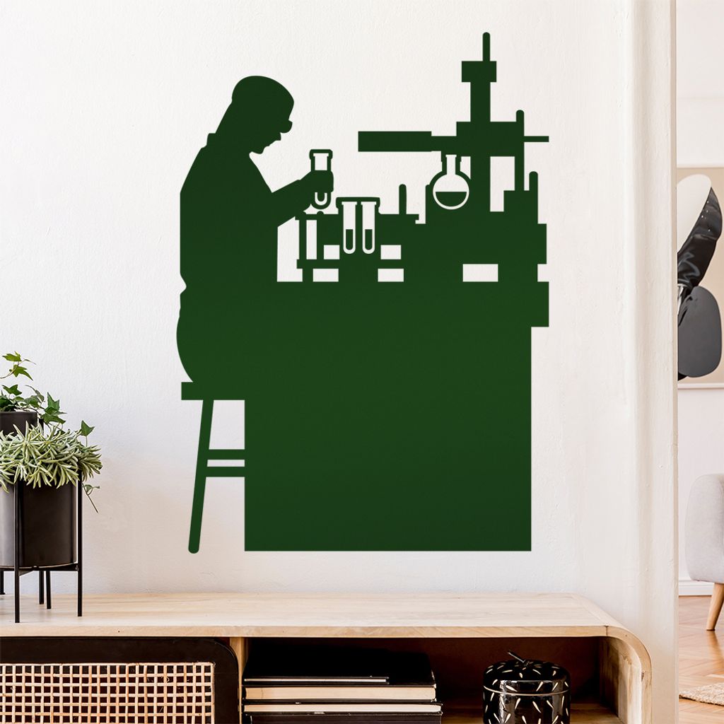 Laborant Labor Figur Wandtattoo Wandaufkleber Wall Sticker - Dekoration, Küche, Wohnzimmer, Schlafzimmer, Badezimmer
