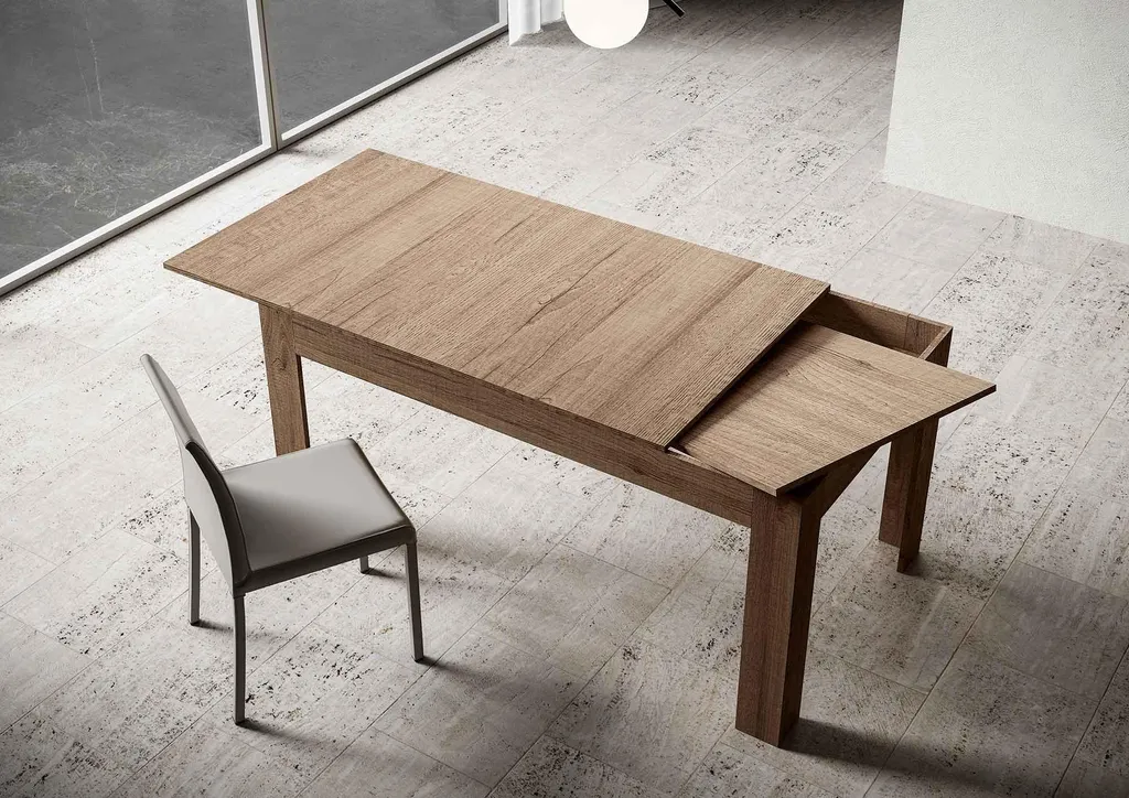 Table Bibi Itamoby chêne nature extensible 120-180cm gain de place