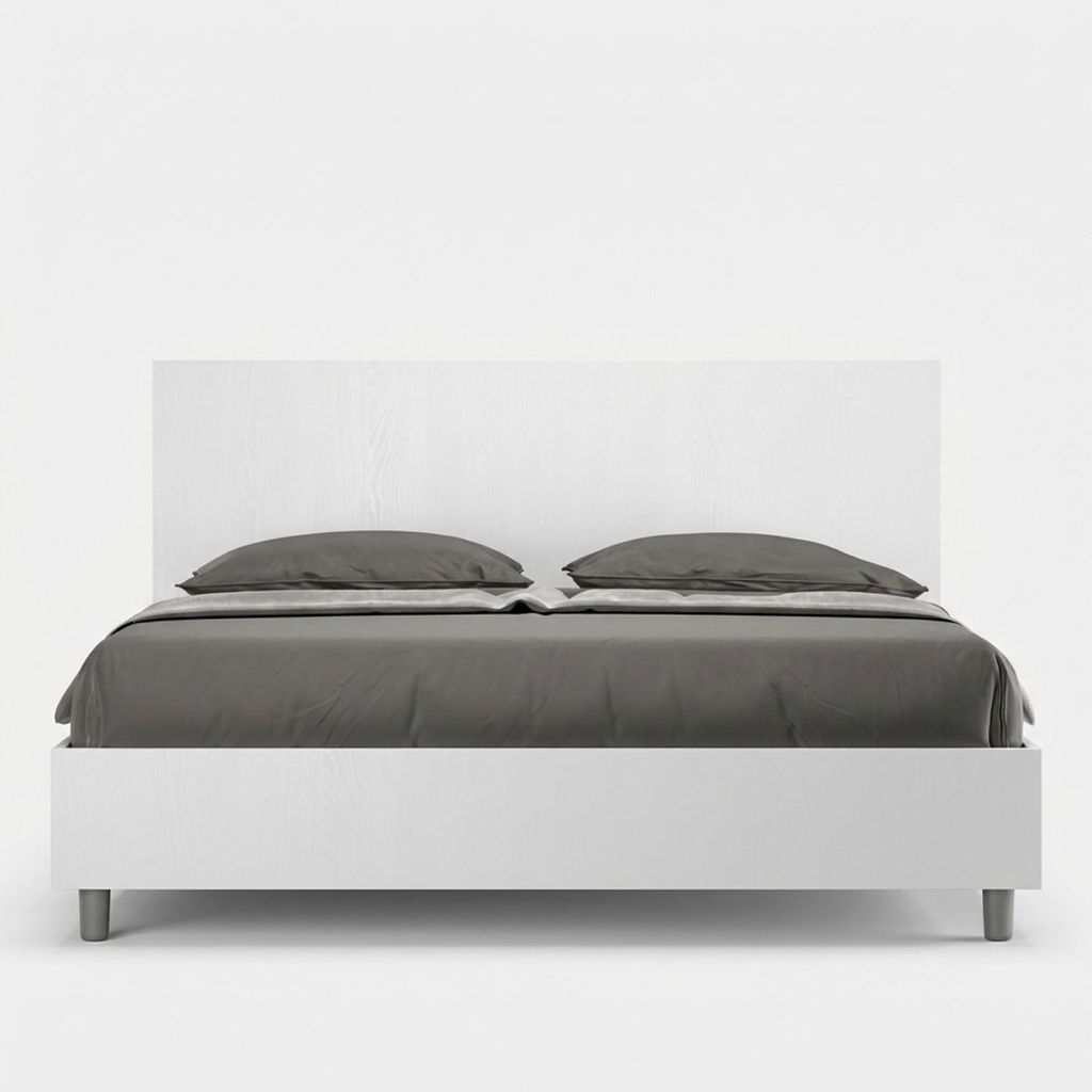 Doppelbett mit Stauraum 160x190cm weißes Holz Design New Produktbild 