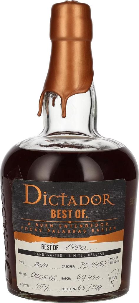 Dictador BEST OF 1980 Colombian Rum 030616/PC4458 Limited Release 45% Vol. 0,7l