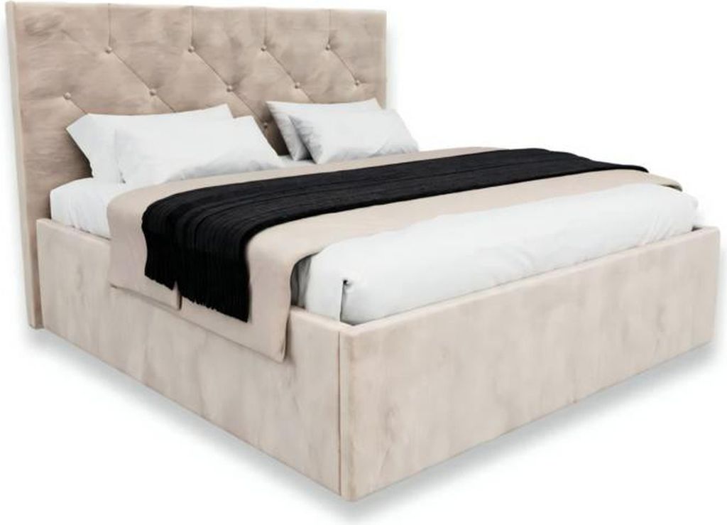 Doppelbett Bett Schlafzimmer 180сm Matratze Beige Chesterfield Stil Hochwertig