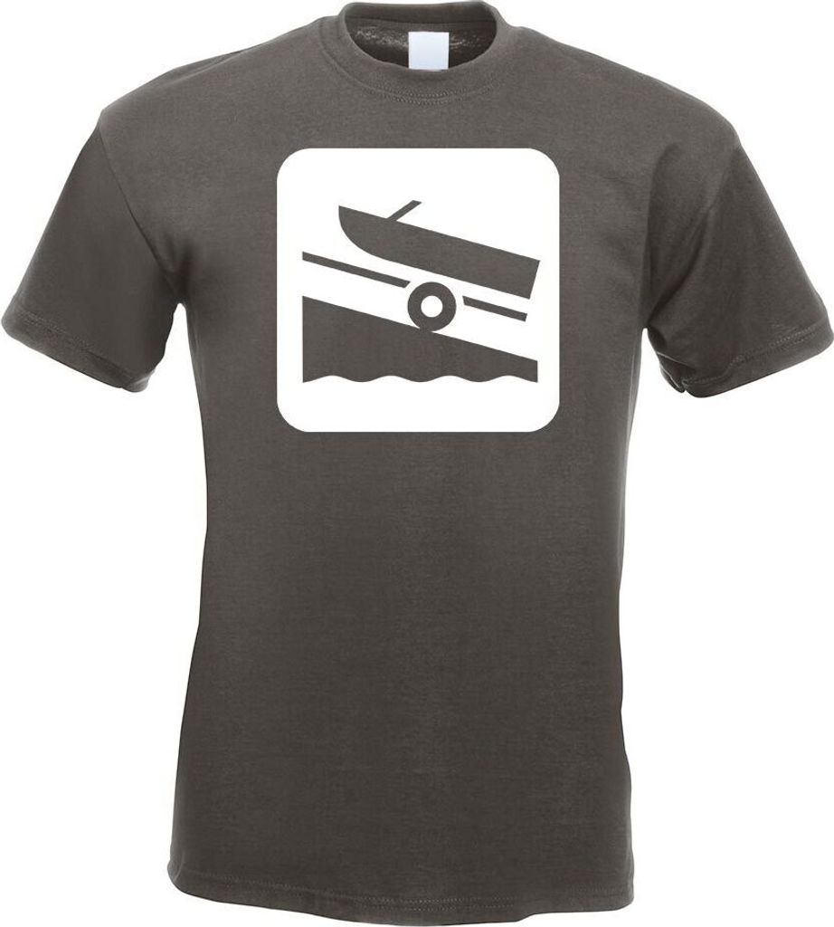 Kiwistar - T-Shirt - Graphit - Slippen Schifffahrt Piktogramme Herren Funshirt Bedruckt Design Sprüche Spruch Motive - mit Motiv Bedruckt - Funshi...