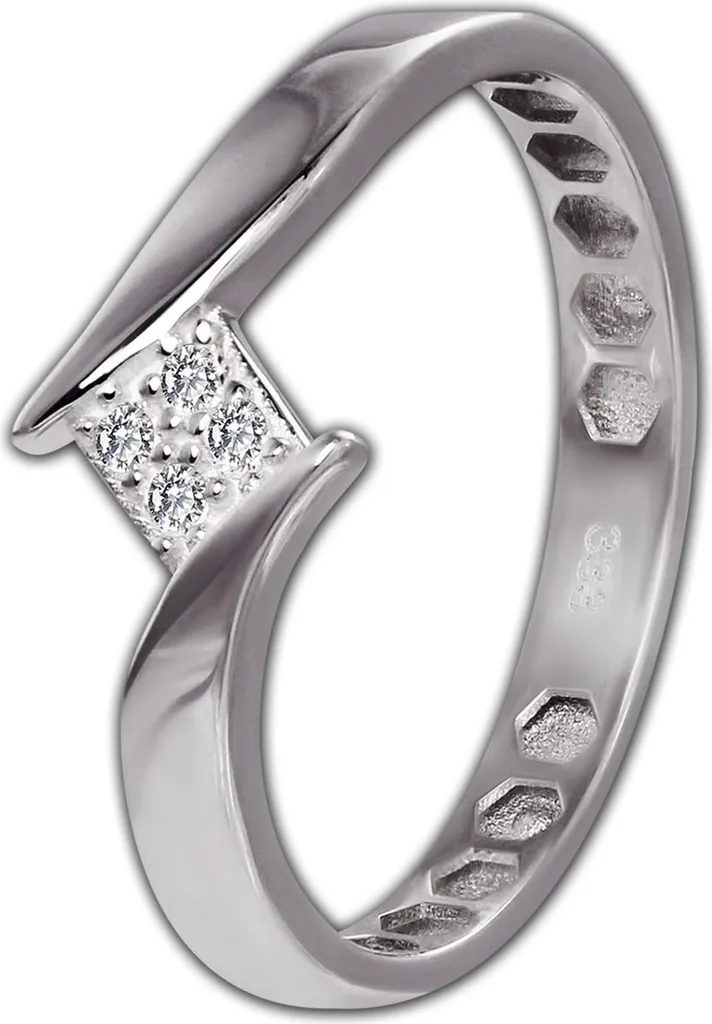 Bague GoldDream taille 60 en or blanc 333 véritable - Modèle D2GDR549J60