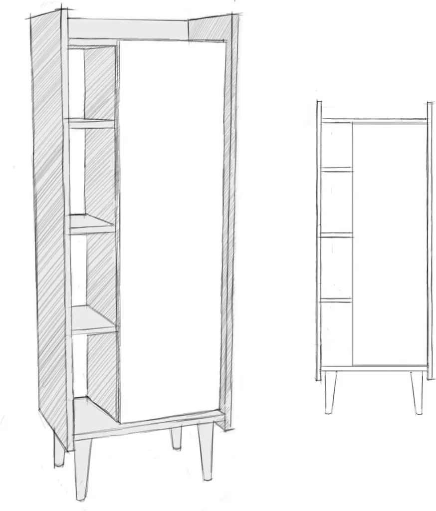 Armadio Multiuso Skye Decor Ruby Noce e Antracite - 50x140x30 cm - 7