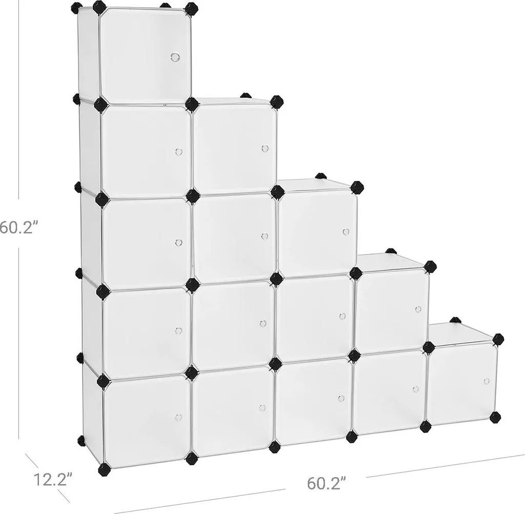 Étagère à compartiments 16 cubes montage rapide sans outils noir - 6