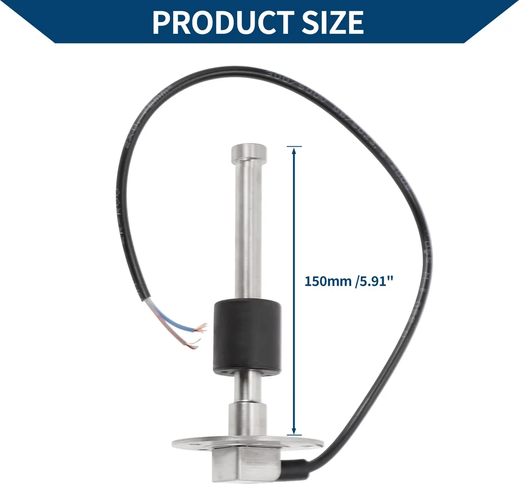 Kit Jauge et Unité d'Envoi de Carburant Bateau 0-190 Ohm 150mm - 3