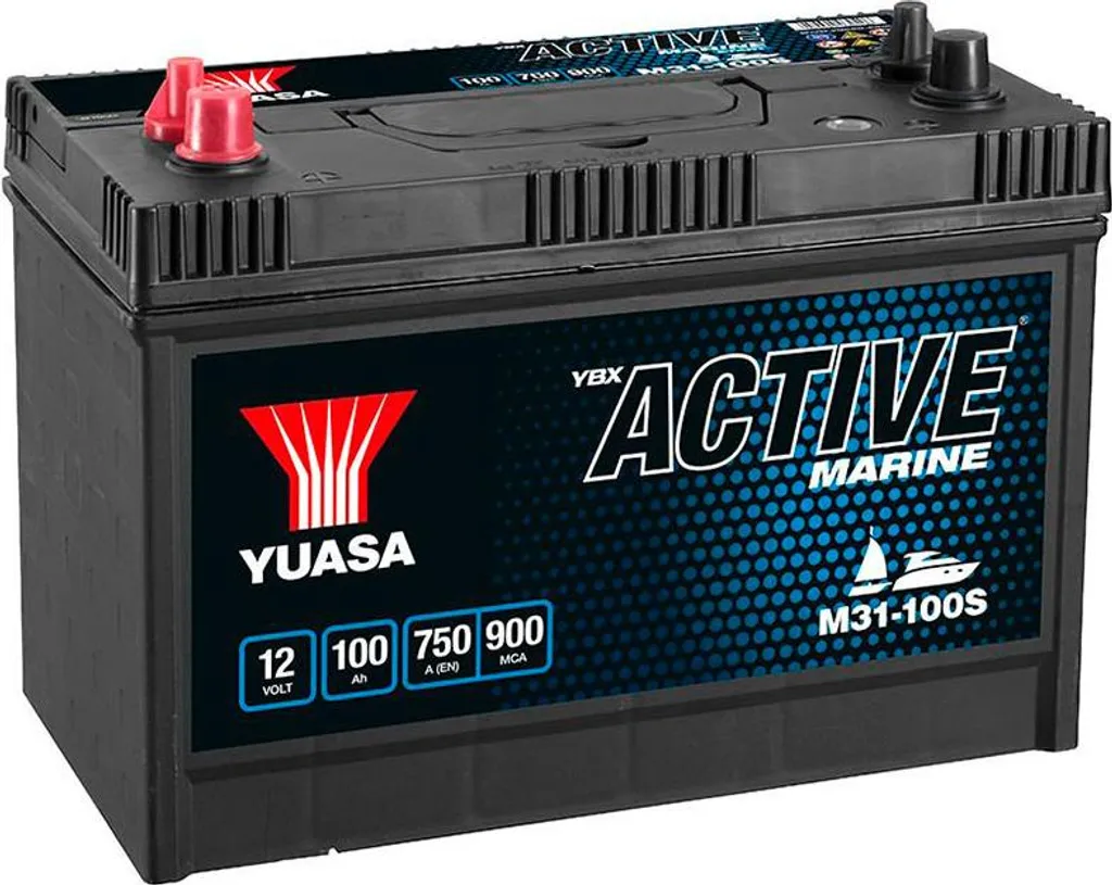 Batterie Marine 12V 100Ah 750A Yuasa : Fini les Panne de Démarrage L+