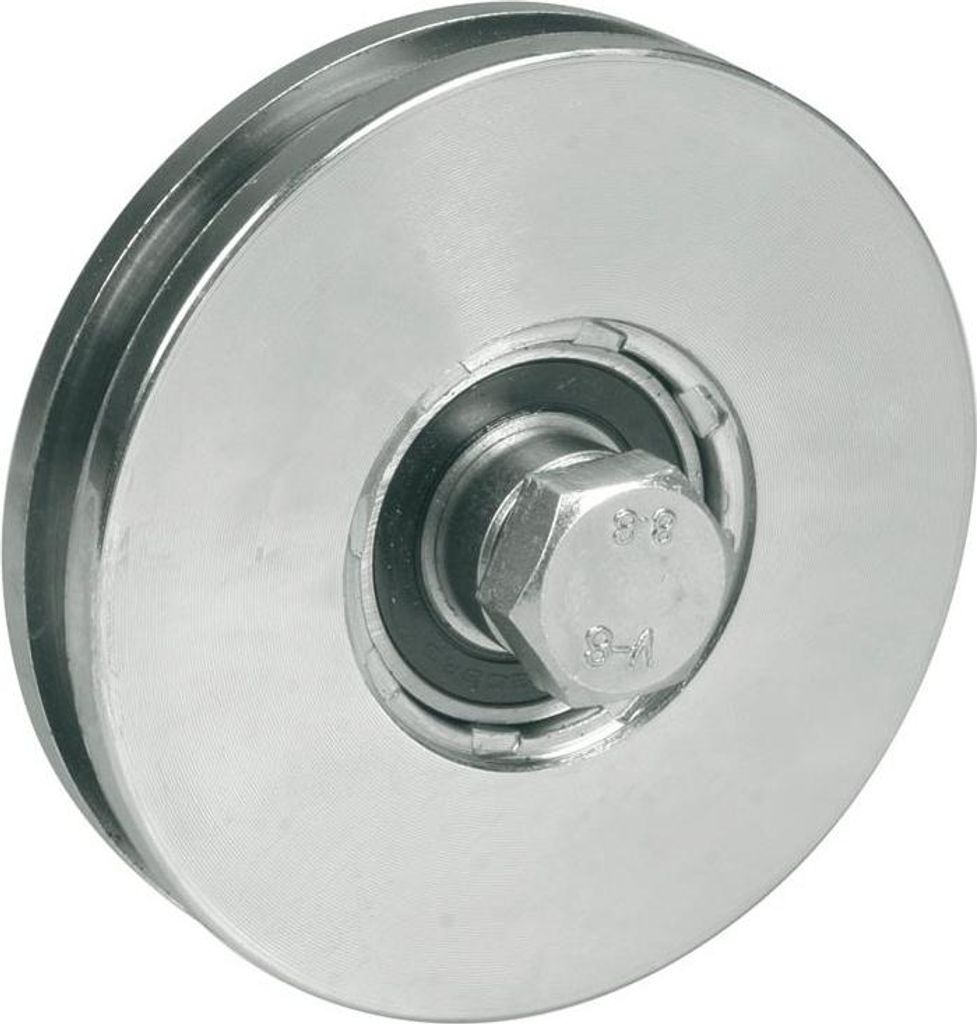 125mm Rundrillenrad mit 8mm Rille für Kabel mit Schraube und Mutter