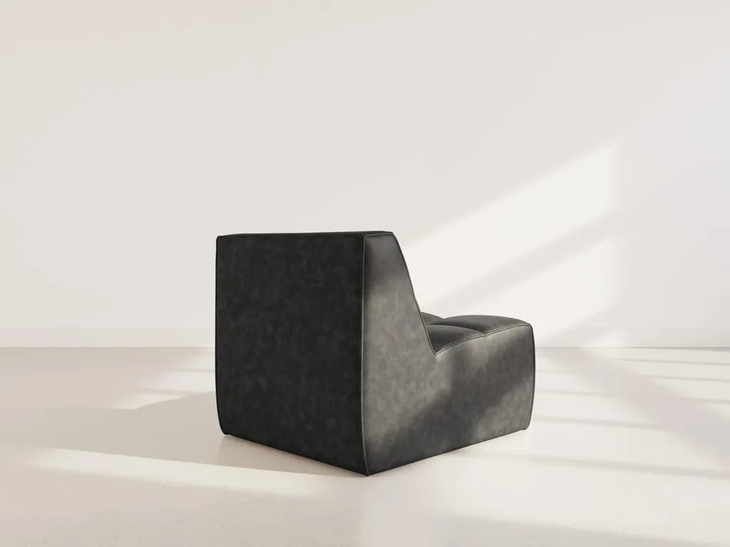 Lisa Design Alya - Module d'Assise en Simili Noir pour Canapé Modulable