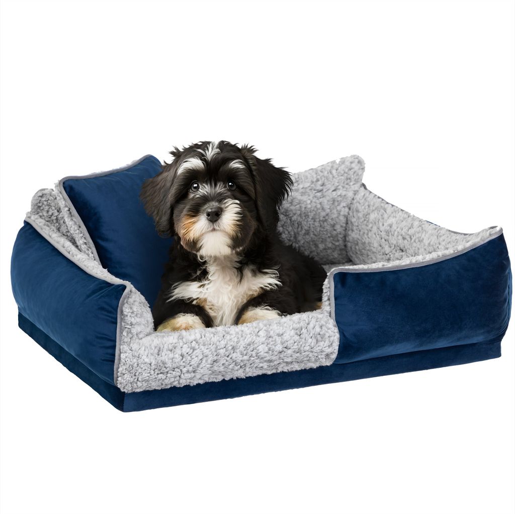 Hundebett "Porto" - 45x30 cm - Haustiermatratze, Katzenbett, Hundekissen | Sofa-Hundekörbchen mit Kissen, rutschfest & waschbar | PillowPrim