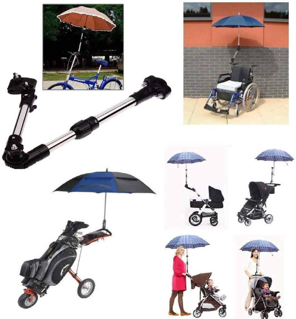 Fahrrad Rollstuhl Kinderwagen Regenschirm Anschluss Halterung Ständer Edelstahl 