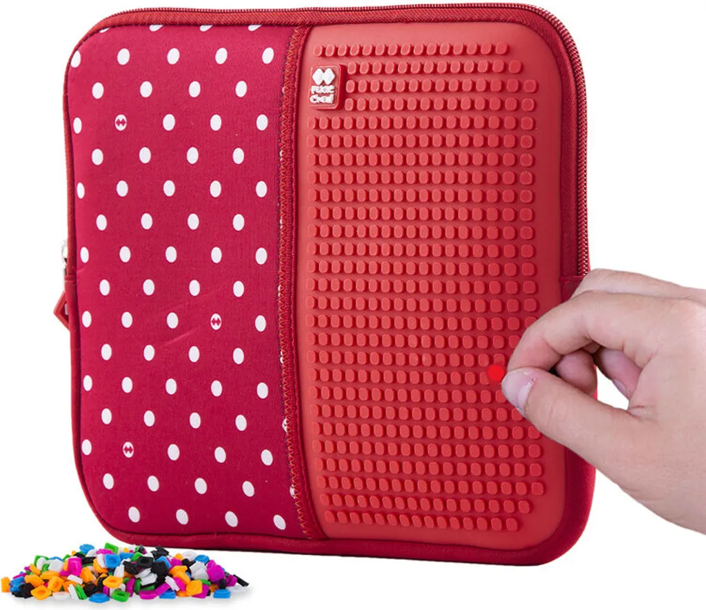 PIXIE CREW Astuccio XL Pixel Art - Accessorio Fashion Rosso Pois