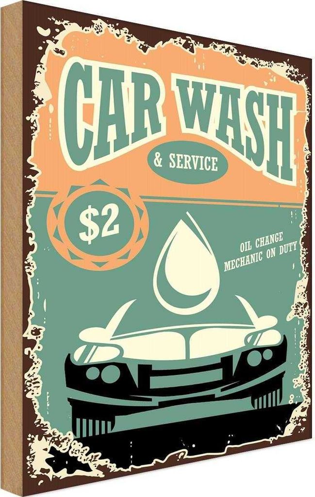 vianmo Holzschild 30x20 cm Car Wash Service mechanic on duty Warnschild Hinweisschild