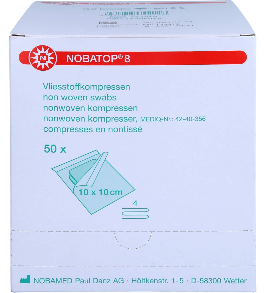 Nobatop 8 compresses 10x10 cm stérile 50X2 pces Image du produit 