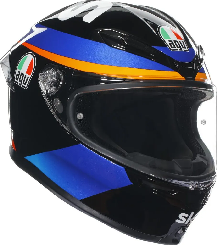 Casque AGV K6 S en carbone aramide Marini Sky Racing Team noir bleu
