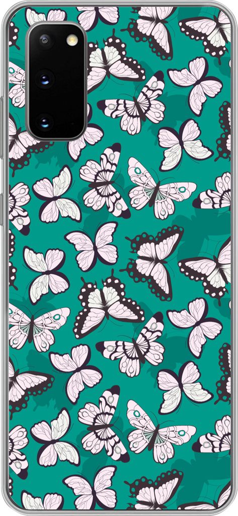 MuchoWow Handyhülle Schutzhülle Hülle für Telefoonhoesje Samsung Galaxy S20 Mädchen - Schmetterling - Tiere - Muster - Mädchen - Kinder - K...