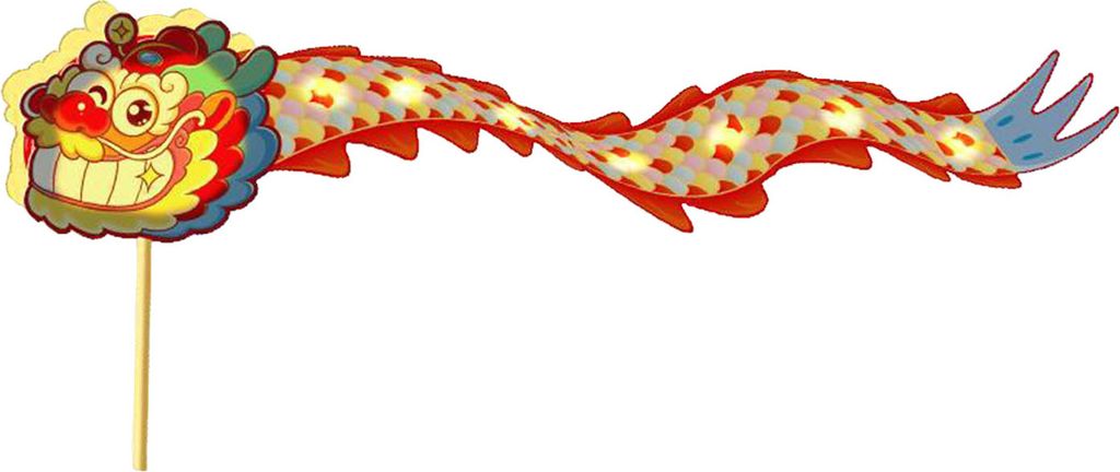 LED-Drachentanzband-Streamer, Drachentanz-Laterne, DIY-Kit, Laternen-Bastelset, chinesisches Drachentanzband, blinkende Lichter, 160 cm, A